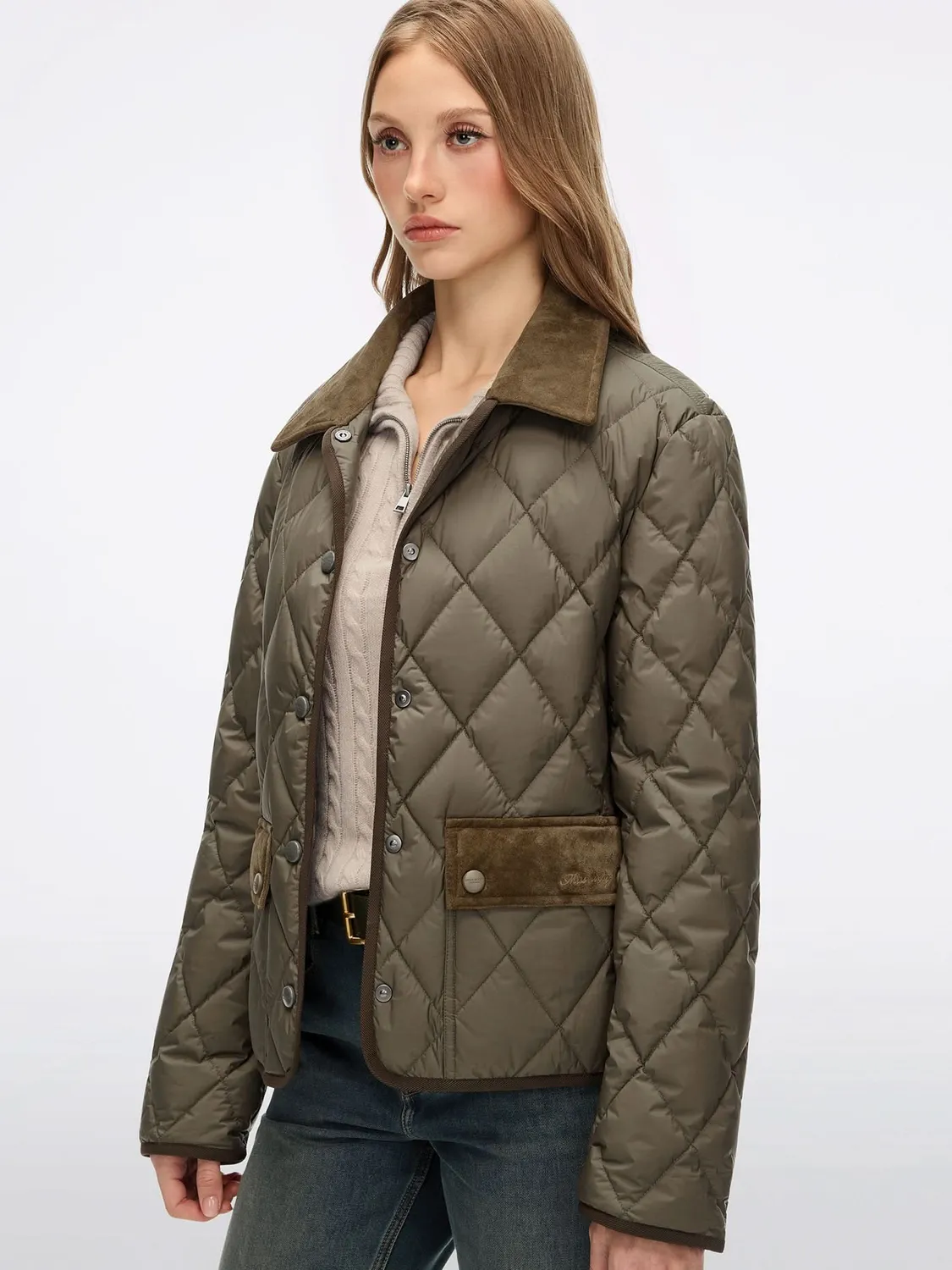Miss Sixty Puffer dunjakke army green cropped