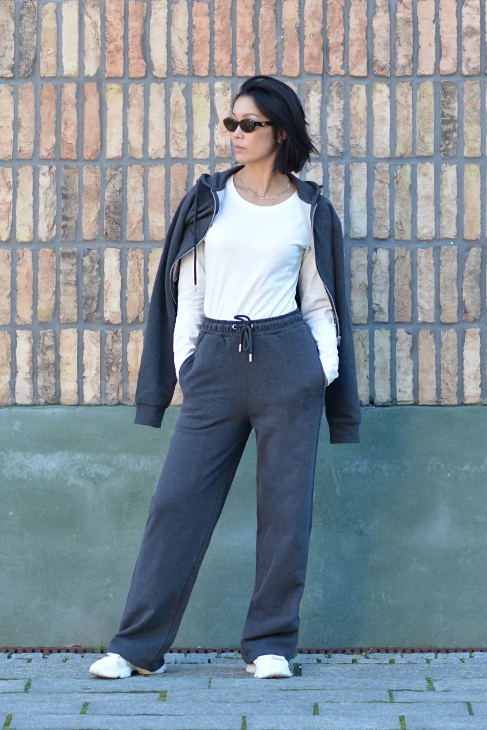 Organsk Straight-Leg sweatpants grå økologisk