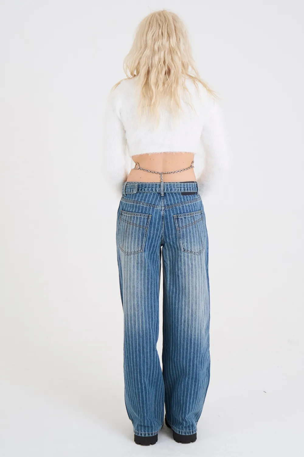 The Ragged Priest Mobster Release jeans pinstripe blå