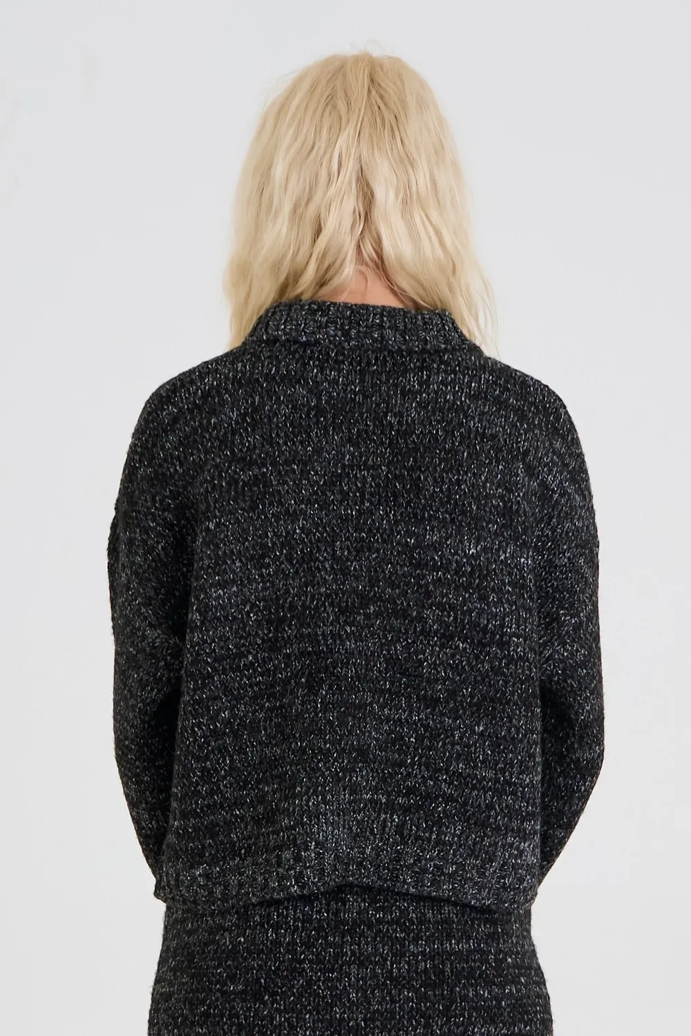 THE RAGGED PRIEST Granite Spacedye Buckle cardigan grå