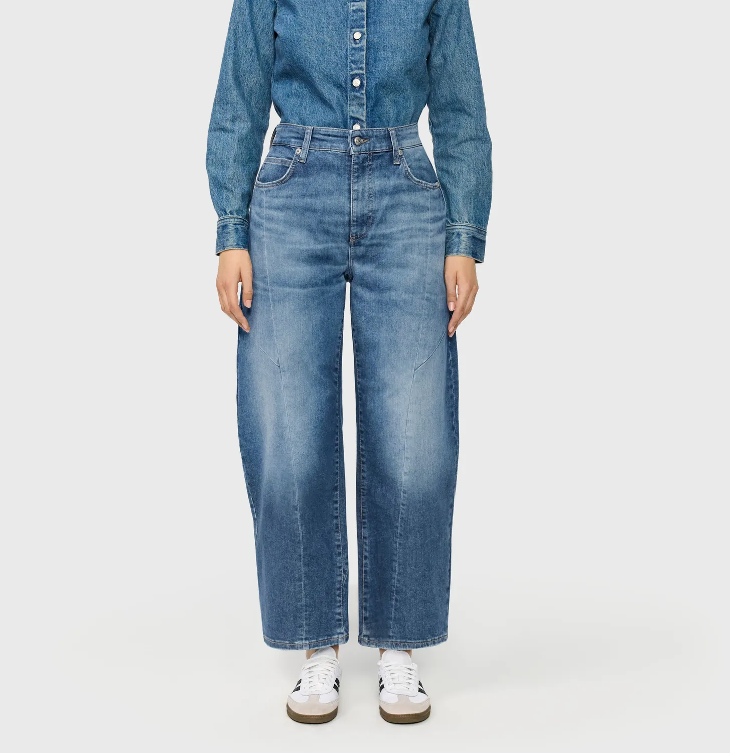 MAC DAKOTA Barrel jeans mellemblå Barrel Fit