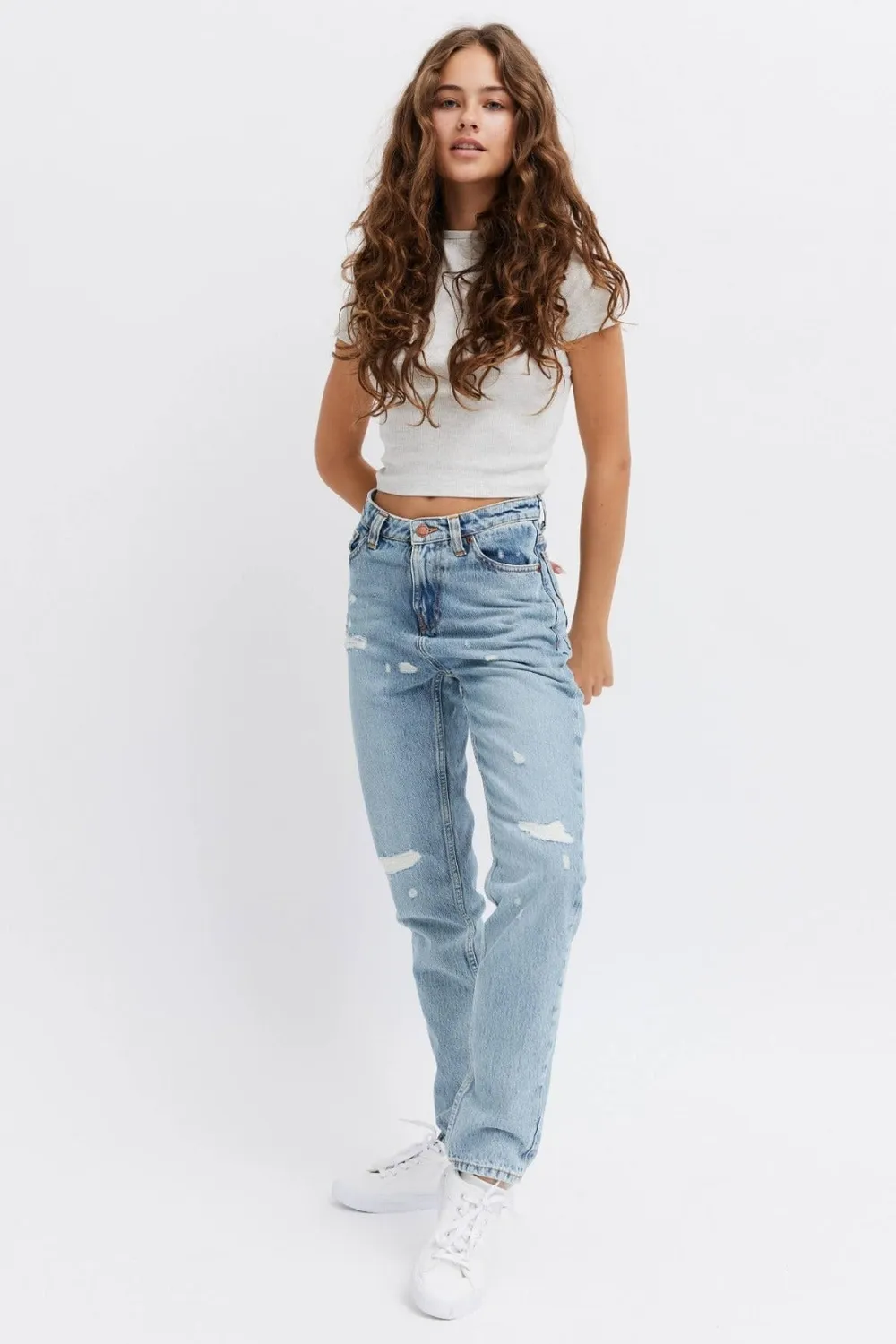 Organsk Oxygen Raw Rebellion jeans rå med rips
