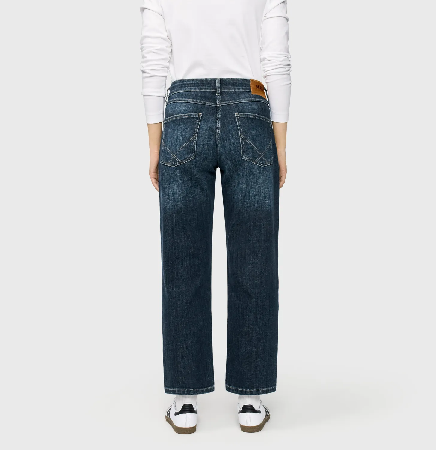 MAC Gina Straight 5877-90-0363L jeans mørkeblå