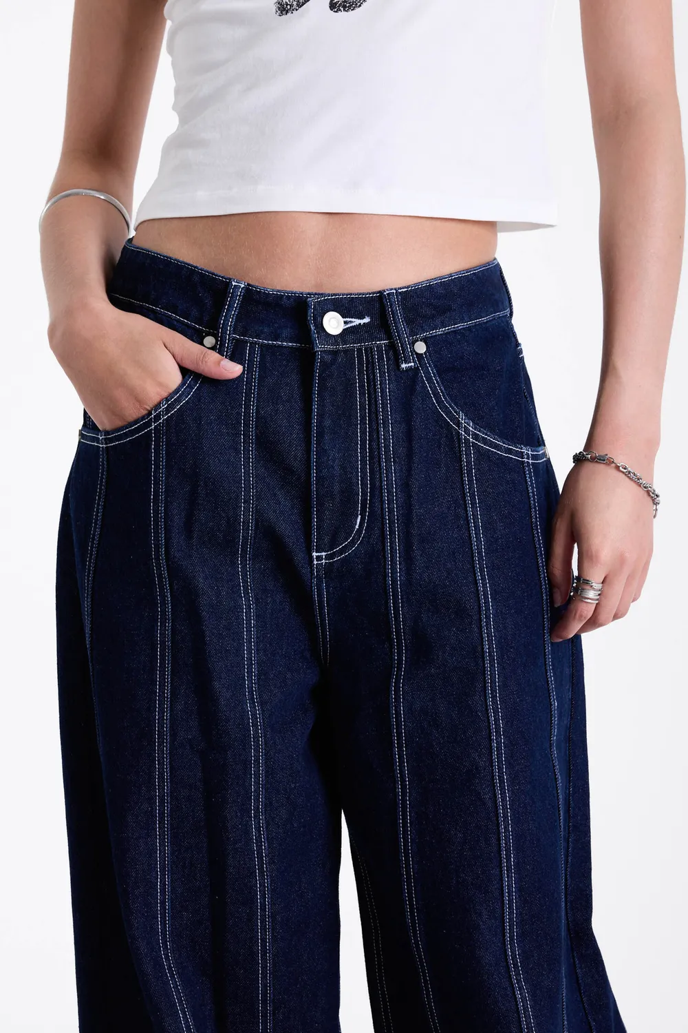 THE RAGGED PRIEST Cycle Rinse Wash relaxed jeans mørk indigo