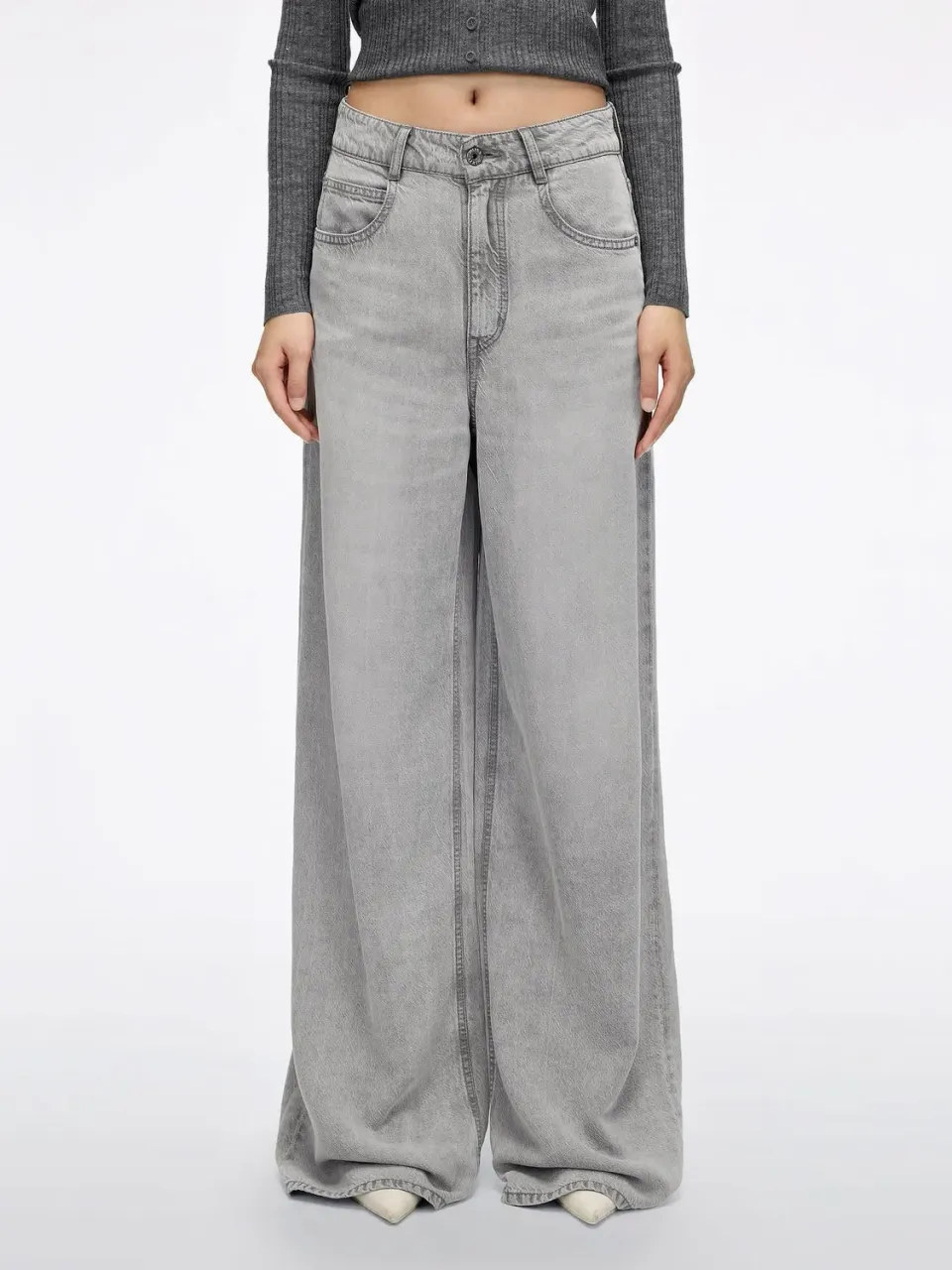 Miss Sixty Wide-Leg jeans grå høj talje