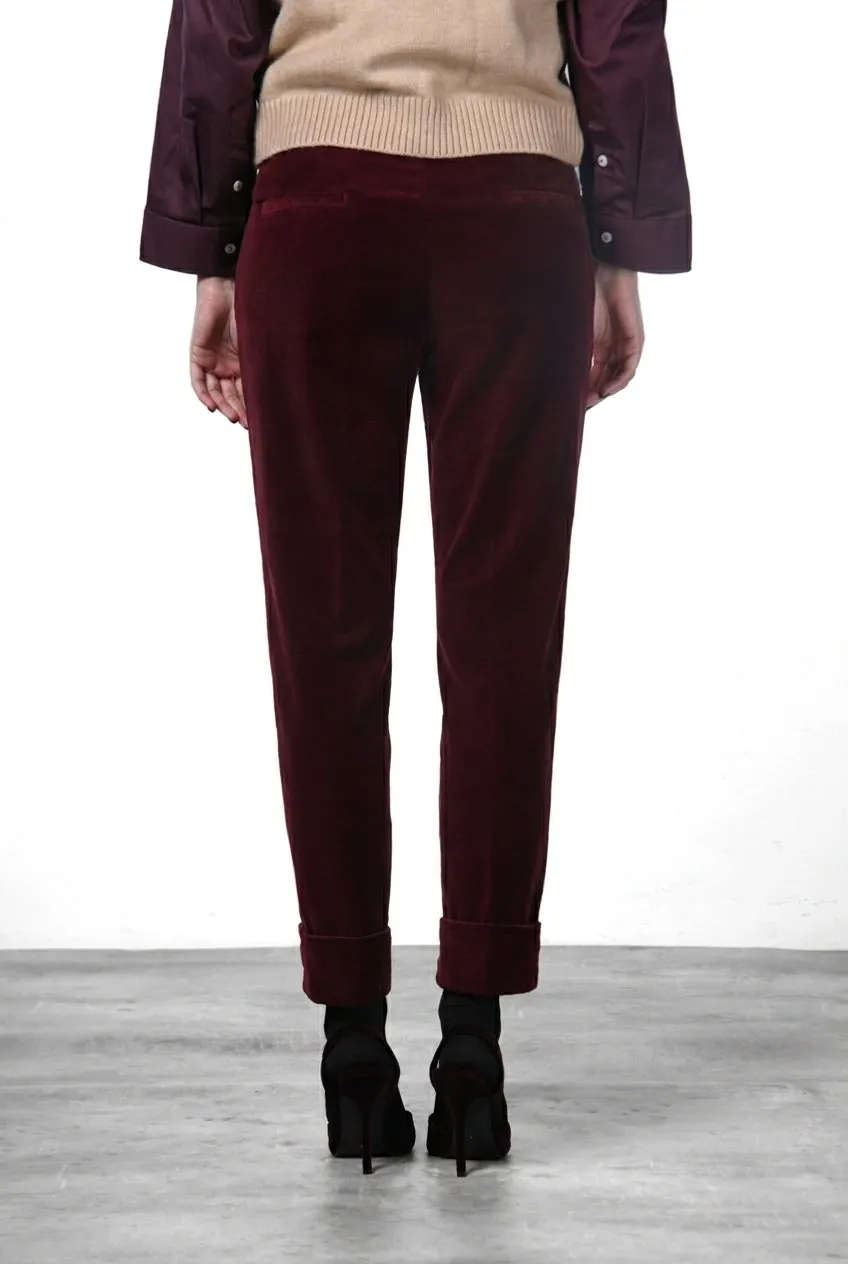 Mason's New York Carrot chino bukser bordeaux fløjl