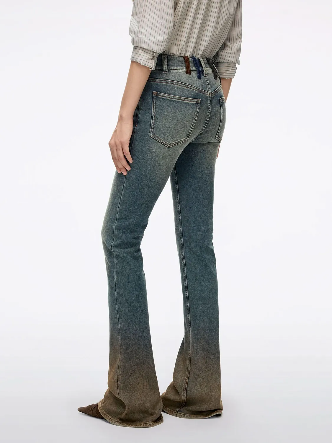 Miss Sixty Slim Flare jeans mellemblå bælteløkker