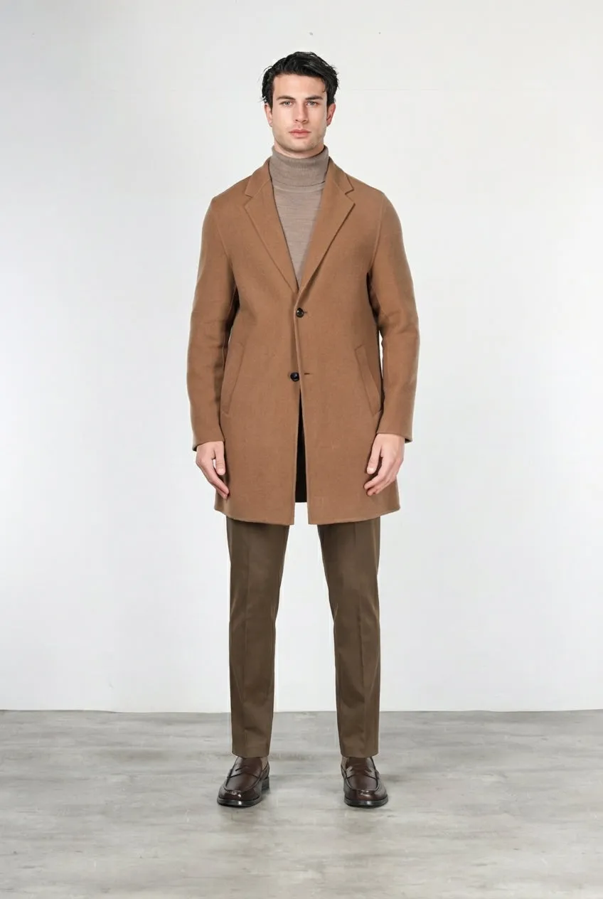Mason's West Coast uldfrakke kamel ternet slim