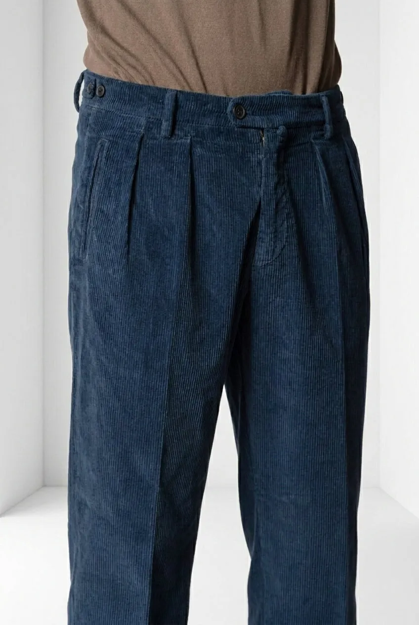 Mason's Don Johnson 2 Pinces chinos fløjl navy carrot