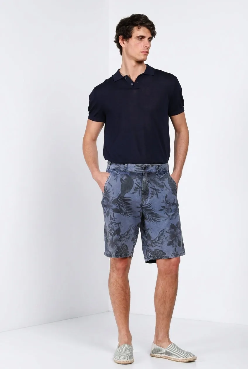 Mason's Denver M74 cargos shorts indigo print relaxed