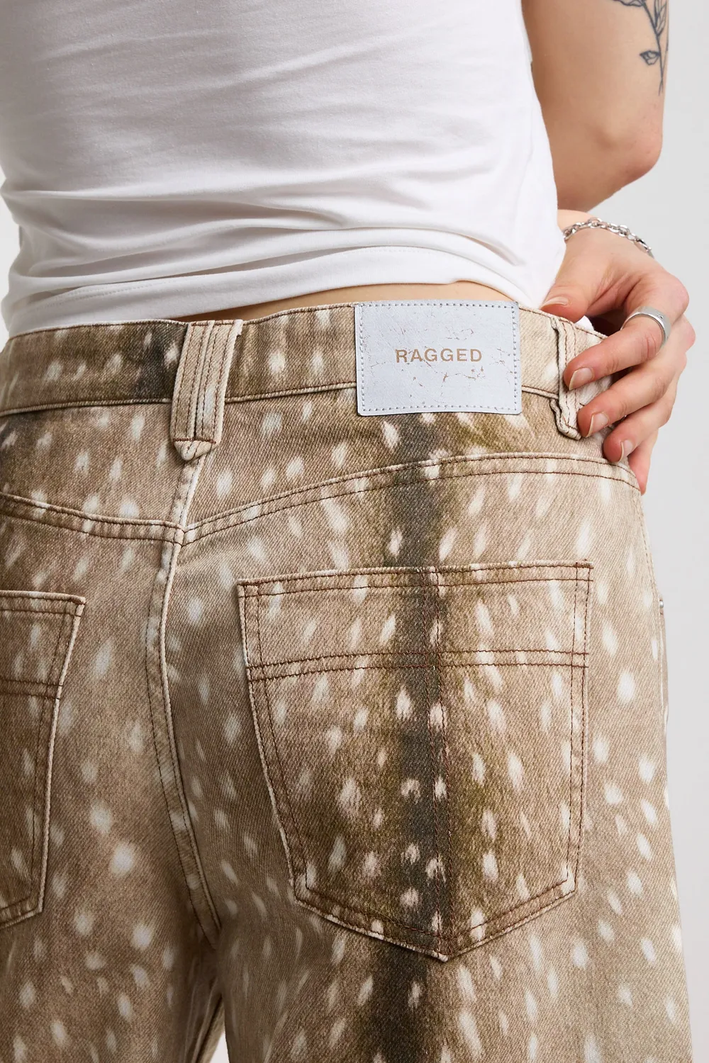 The Ragged Priest Doe denim shorts knælange med print