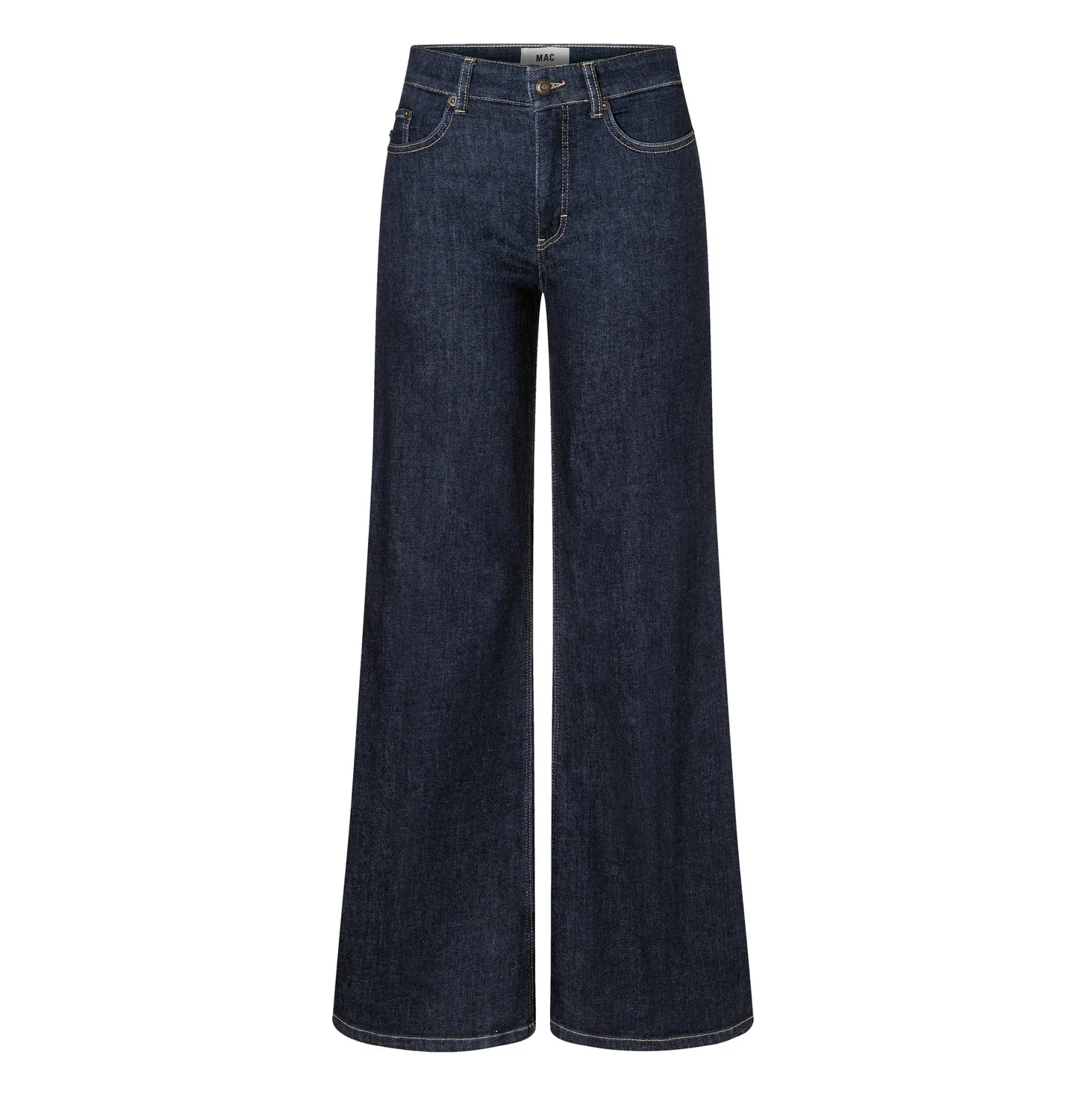 MAC Wide Flare jeans mørkeblå vintage stretch