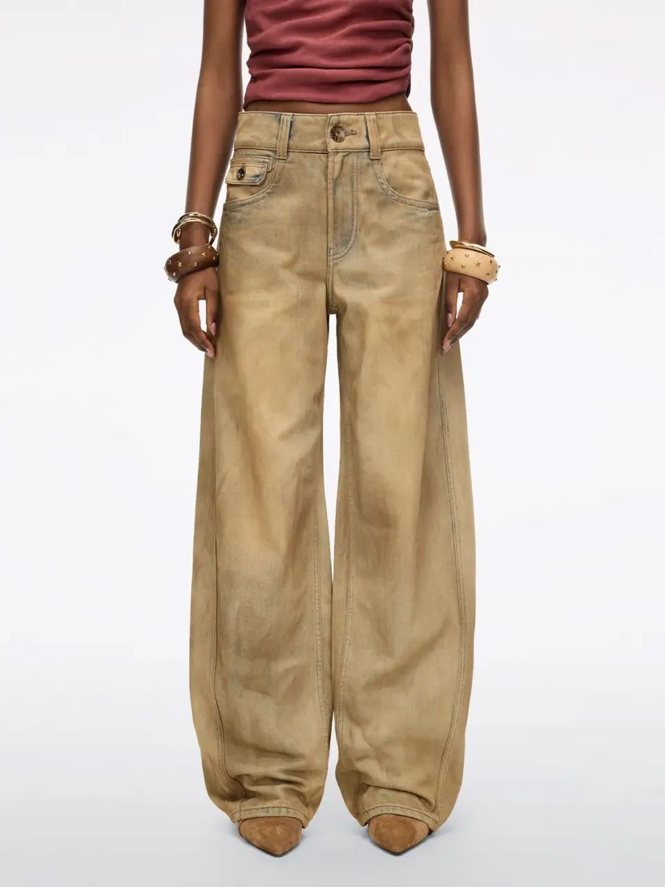 Miss Sixty Distressed Wide-Leg Jeans jeans blå hamp