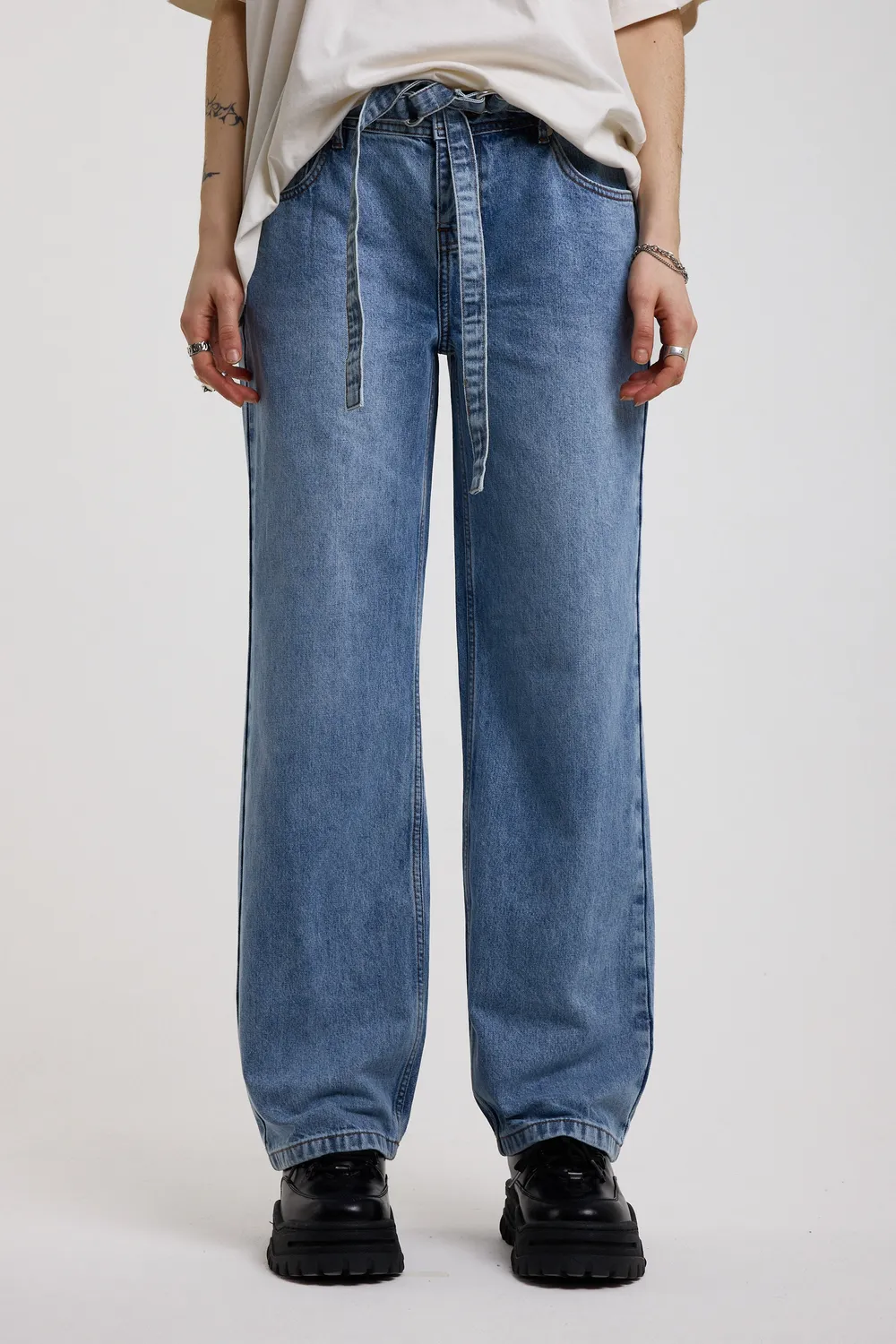 The Ragged Priest Chore Low Rise boyfriend jeans str. 28 blå