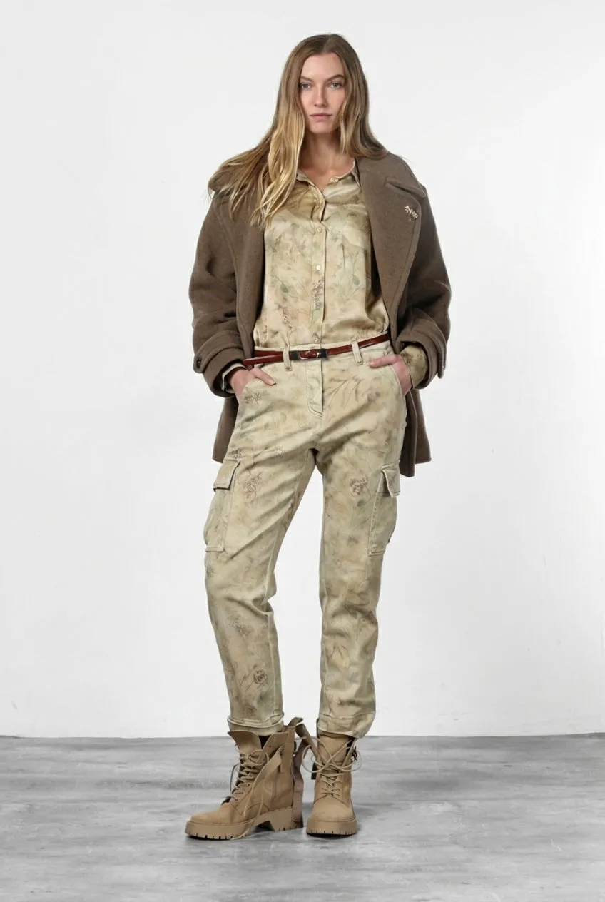 Mason's Sharon skjorte off-white blomstret viskose
