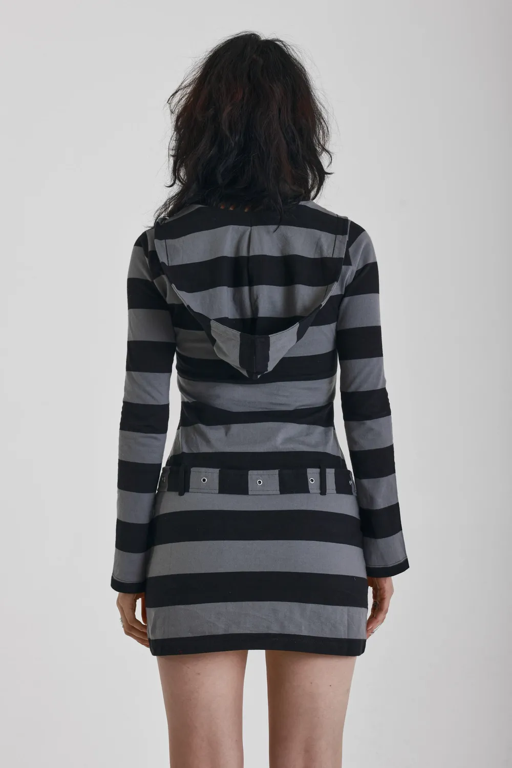 THE RAGGED PRIEST Boss Grunge Stripe hættet minikjole