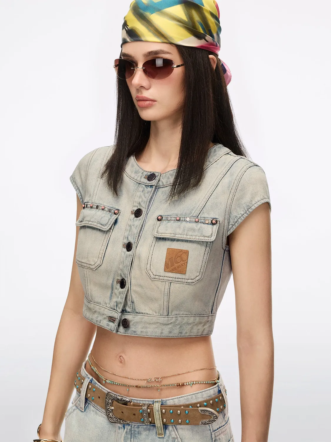 Miss Sixty denimjakke lysegraa nitter slim fit