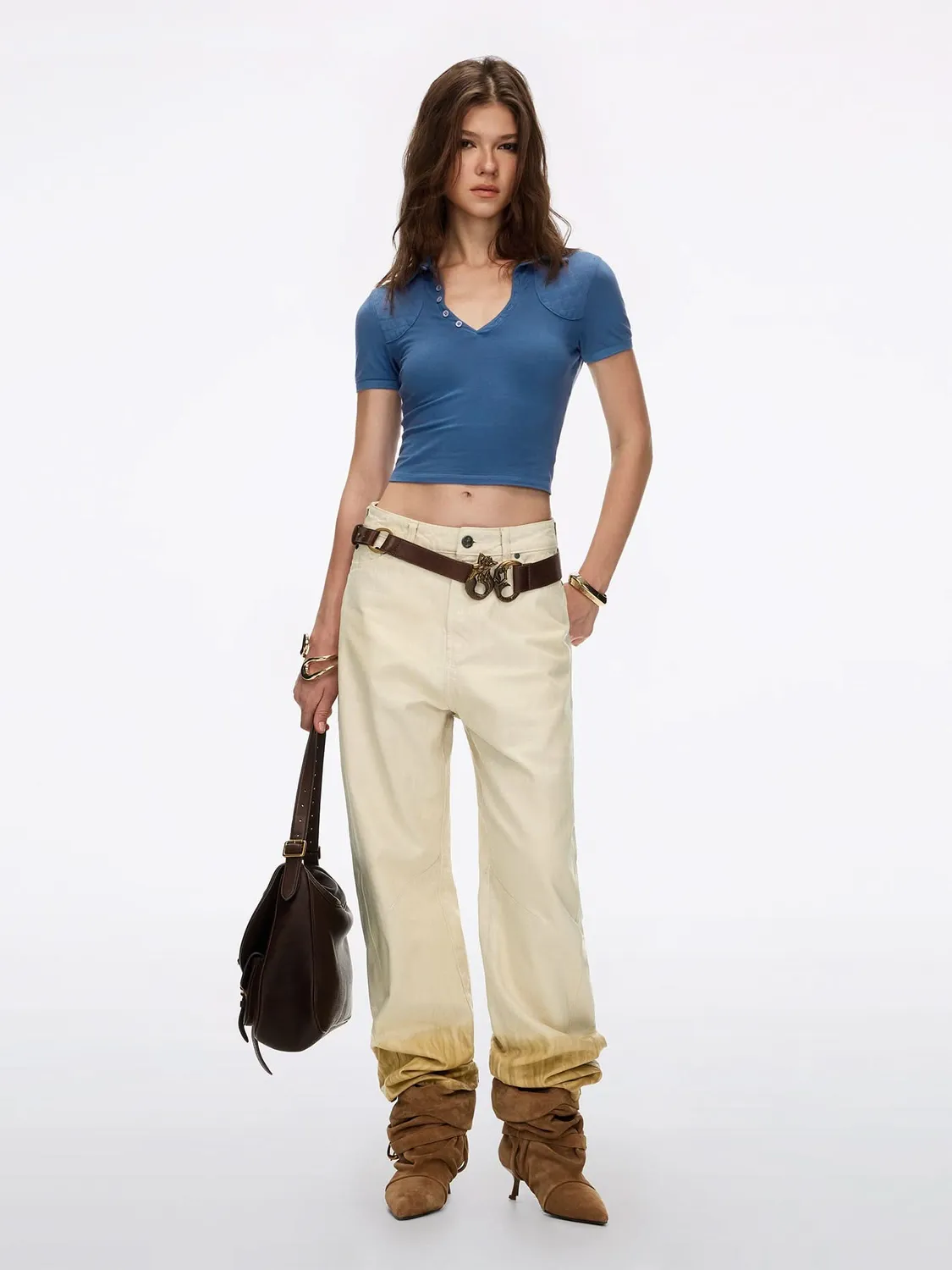 Miss Sixty Epaulette t-shirt blå slim fit