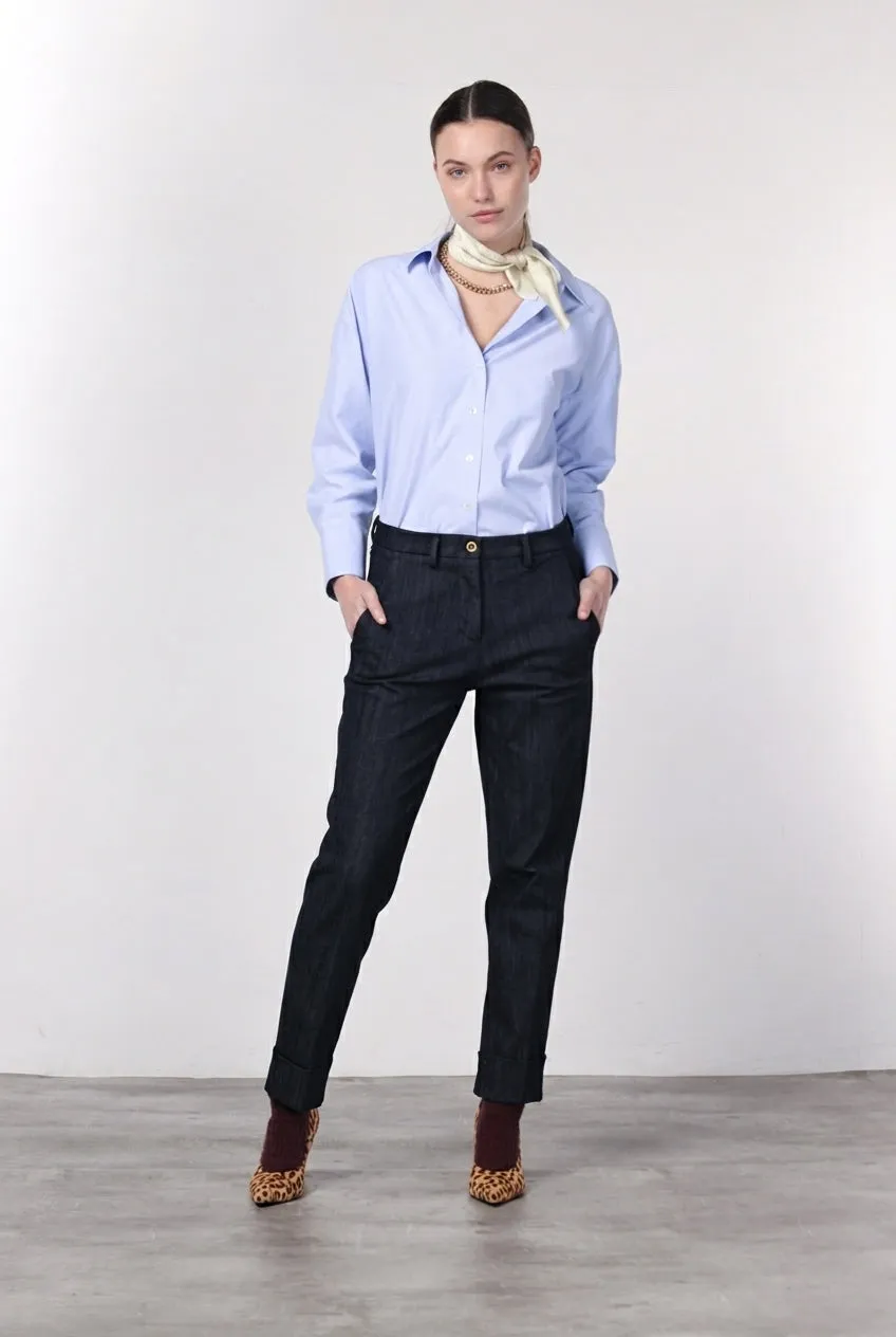 Mason's New York Carrot chinos navy stretch denim