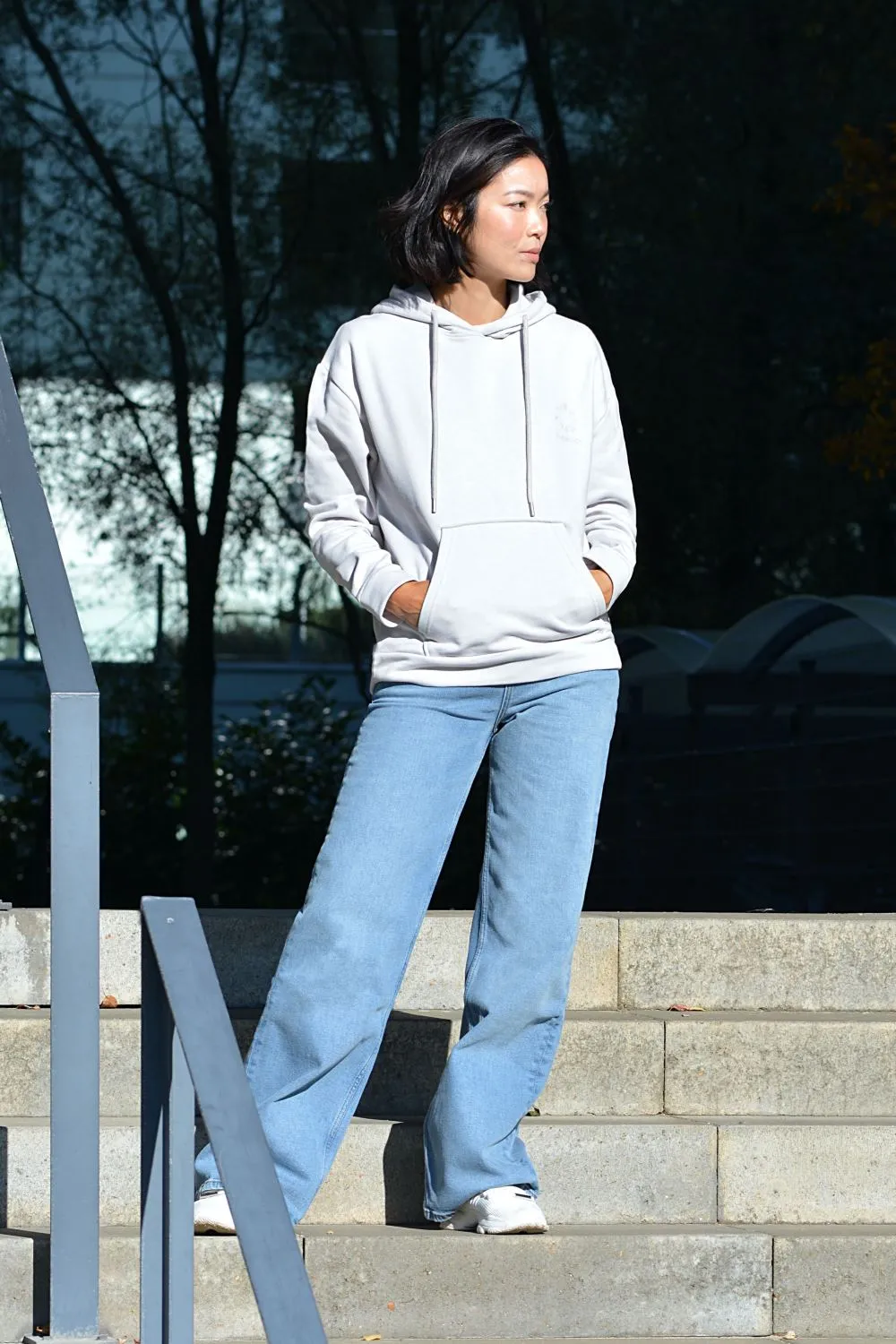 Organsk The Classic Organic hoodie hvid oversize