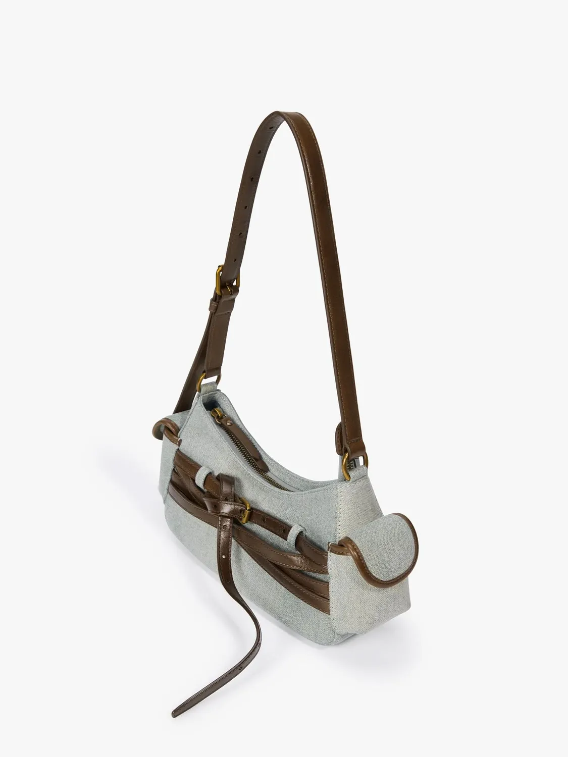 Miss Sixty Patchwork Leather skuldertaske blå denim læder