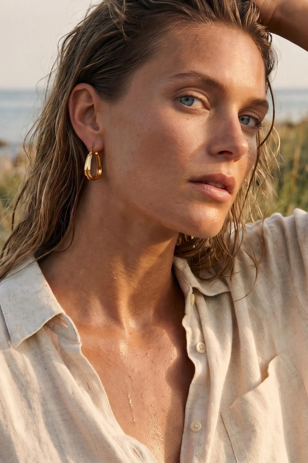 Organsk Coast Hoop øreringe guld blanke