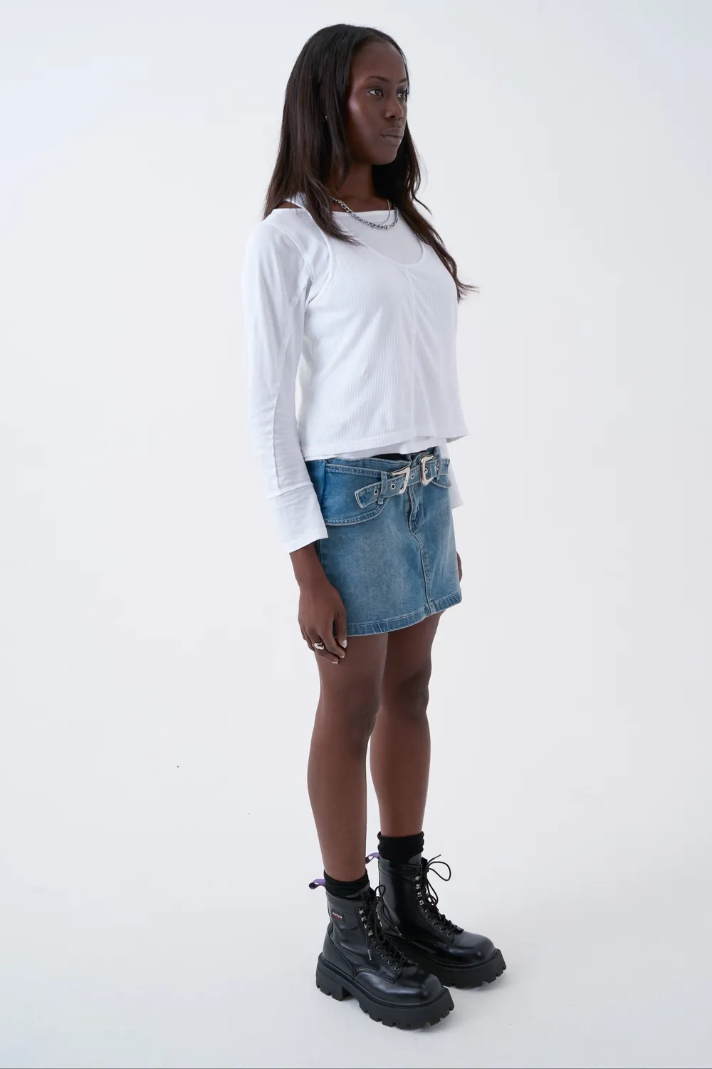 The Ragged Priest Cylinder nederdel denim mini blå