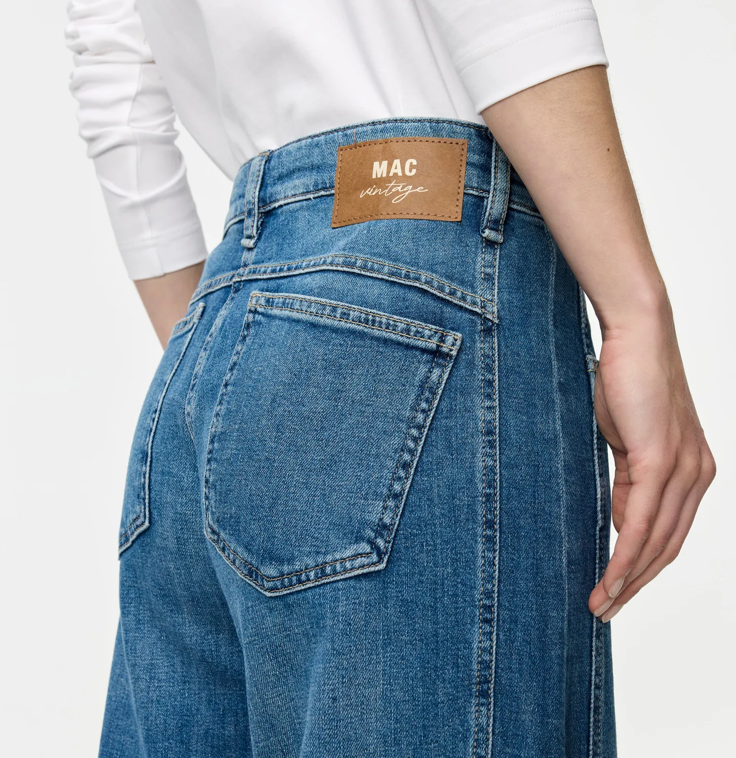 MAC Jeans Ohio Barrel jeans mellemblå stretch