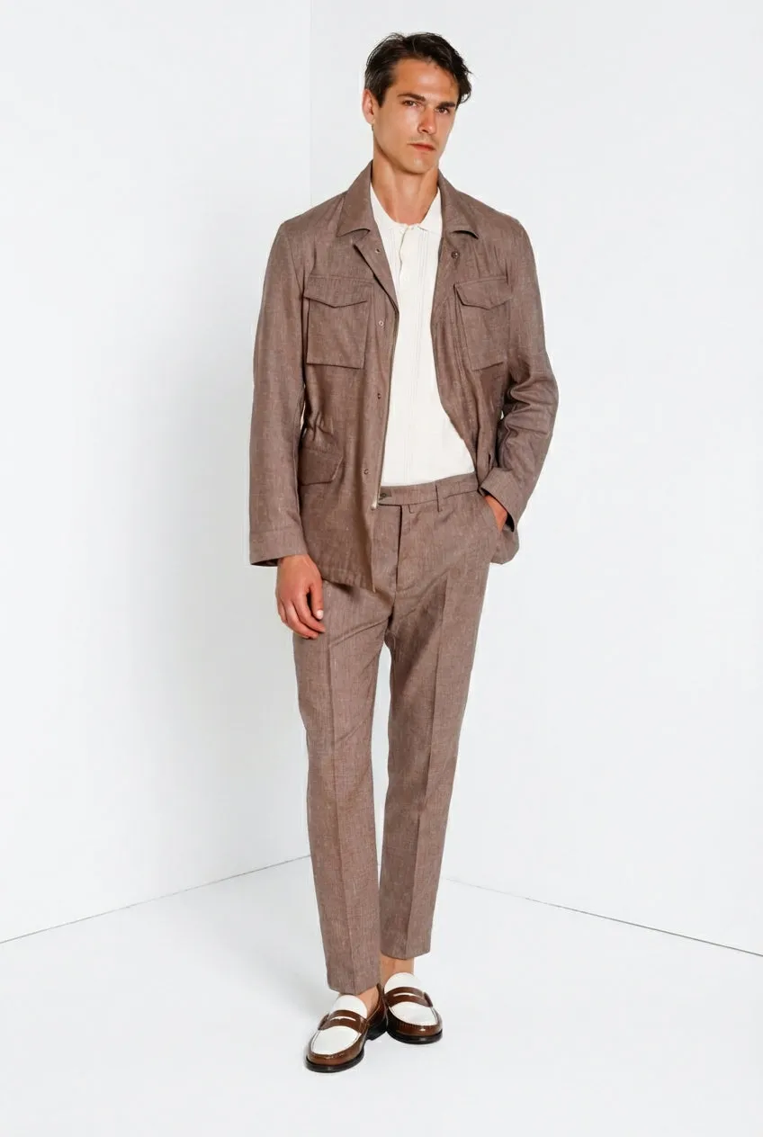 Mason's Boston chinos taupe relaxed hørblanding