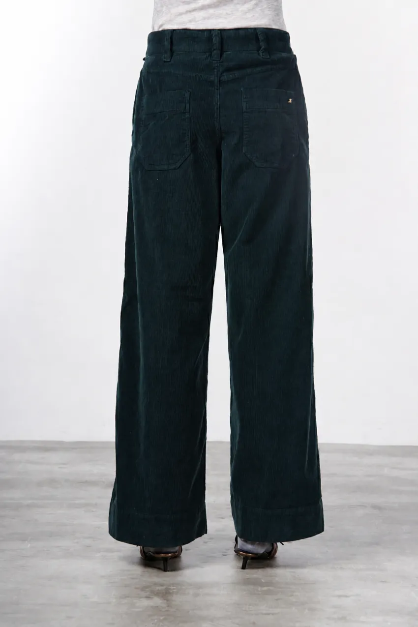 Mason's New York Wide chinos mørkegrøn fløjl