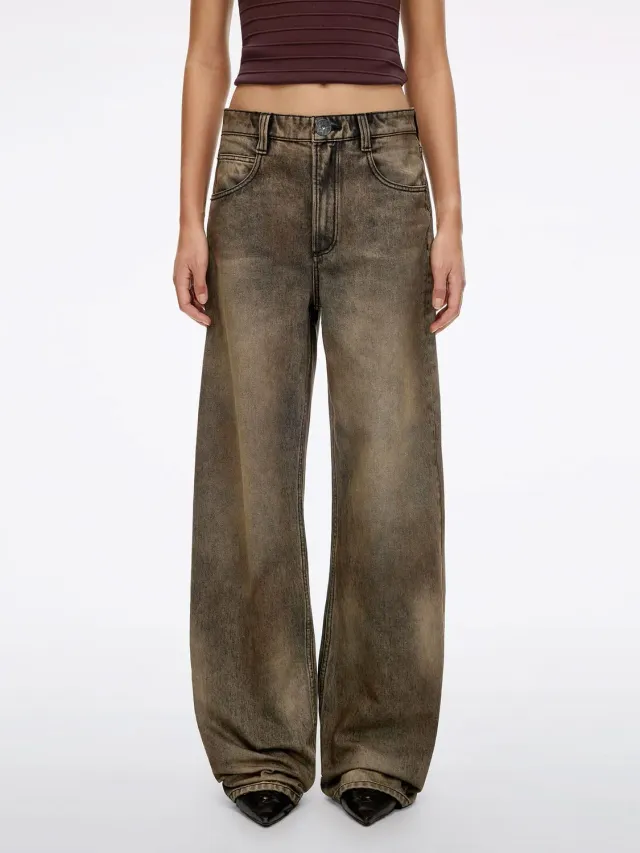 Miss Sixty Distressed Loose Jeans brun high waist
