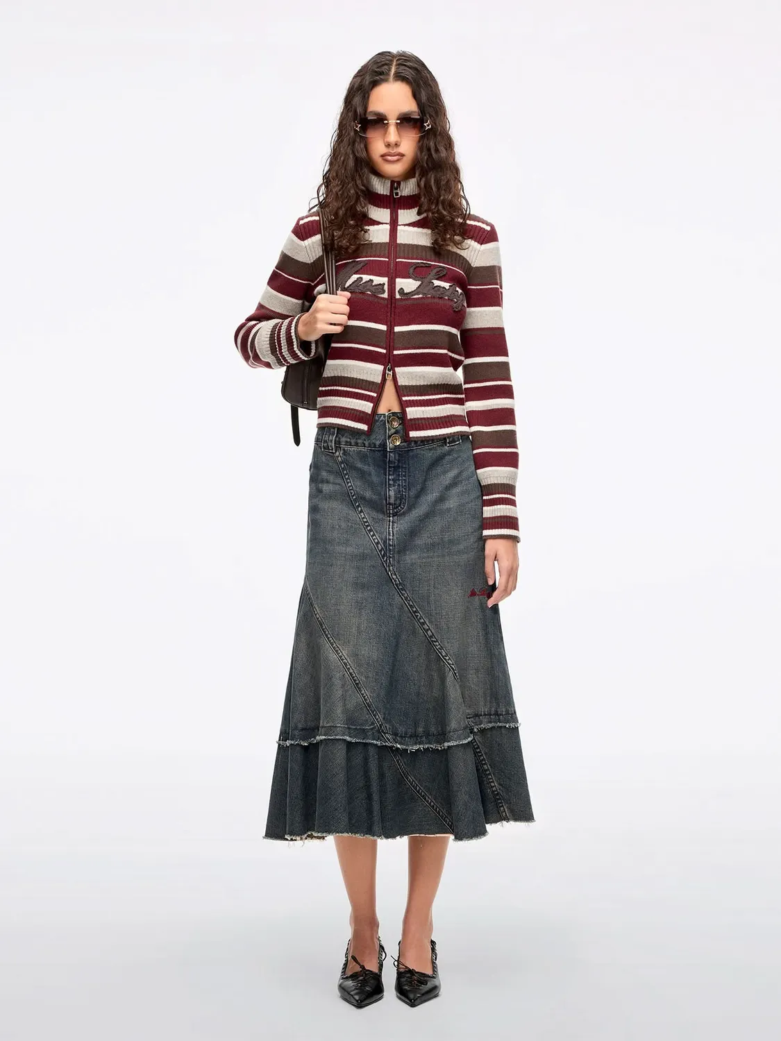 Miss Sixty Studded stiletter sort lammeskind