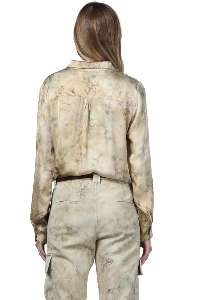 Mason's Sharon skjorte off-white blomstret viskose