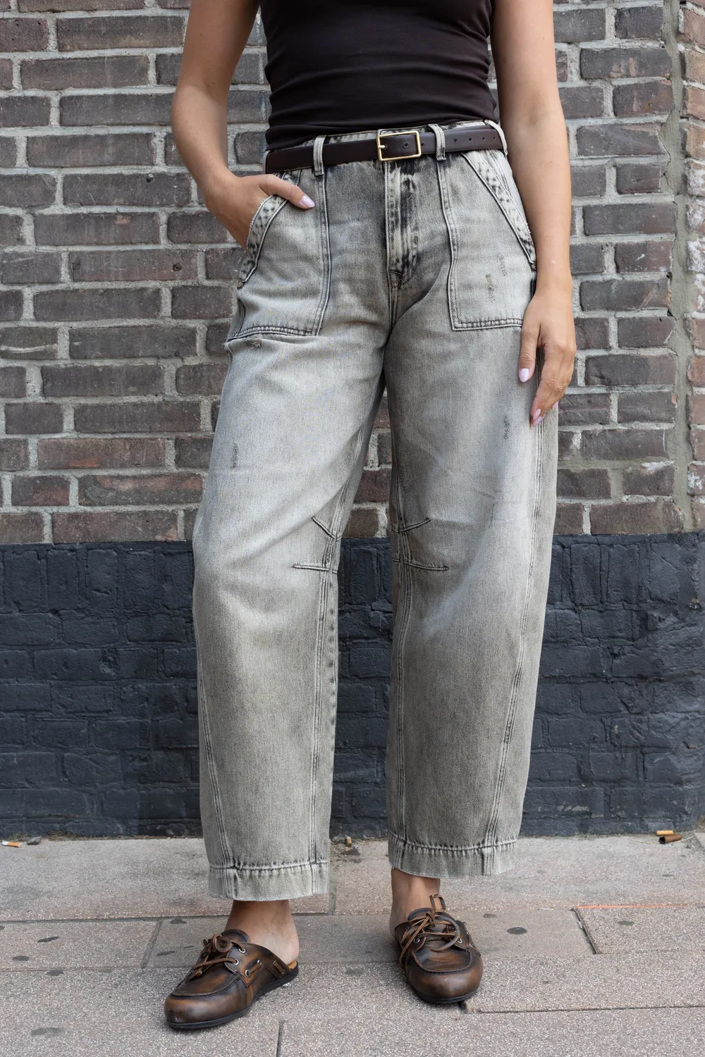 Para Mi Olivia Pocket jeans Desert Vintage Wash barrel