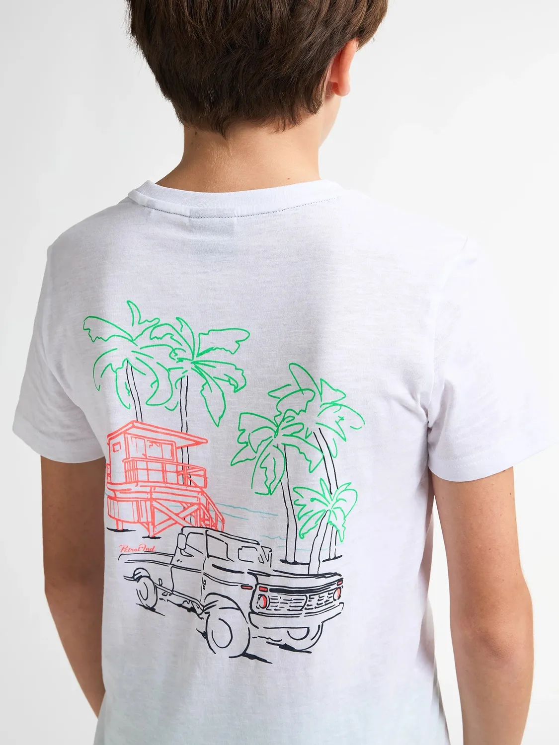 Petrol Tealshore backprint T-shirt dreng økologisk