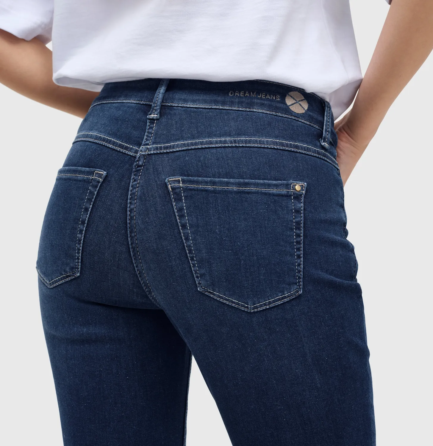 MAC Dream Chic jeans mørkeblå slim fit cropped