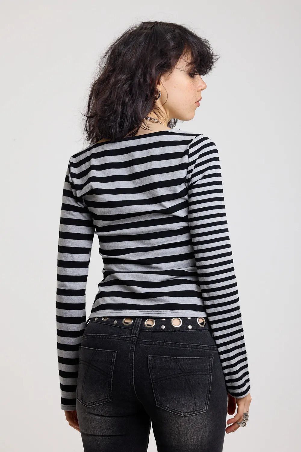 The Ragged Priest Tally Mixed Stripe top str. 10 sort
