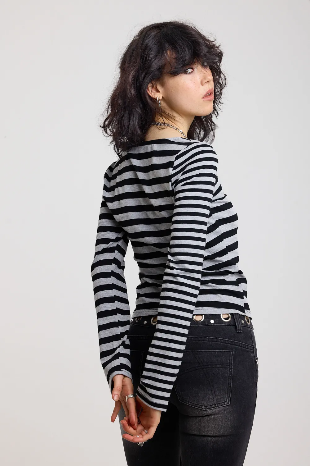 The Ragged Priest Tally Mixed Stripe top str. 10 sort