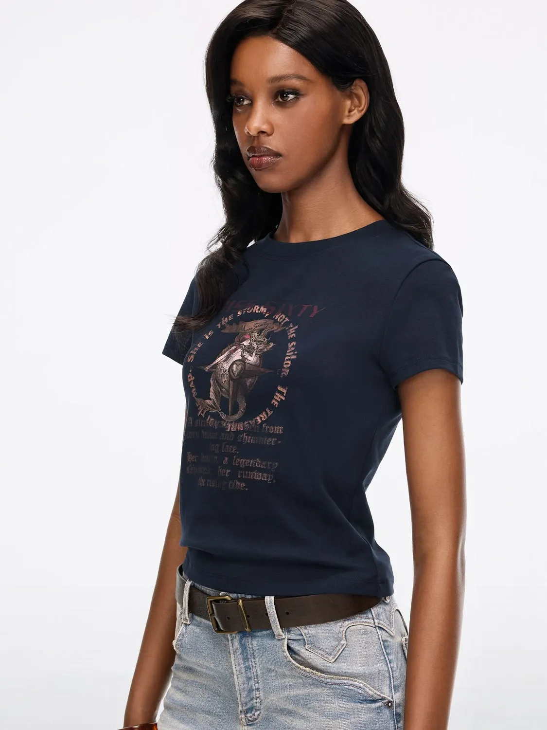 Miss Sixty Mermaid-Print t-shirt navy slim fit