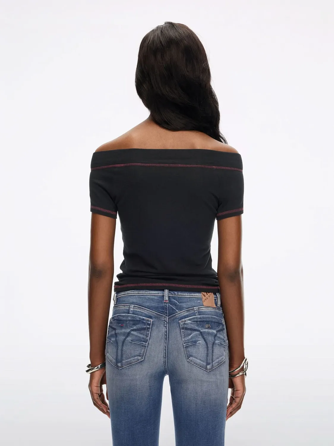 Miss Sixty Graphic Lip t-shirt sort med læbeprint