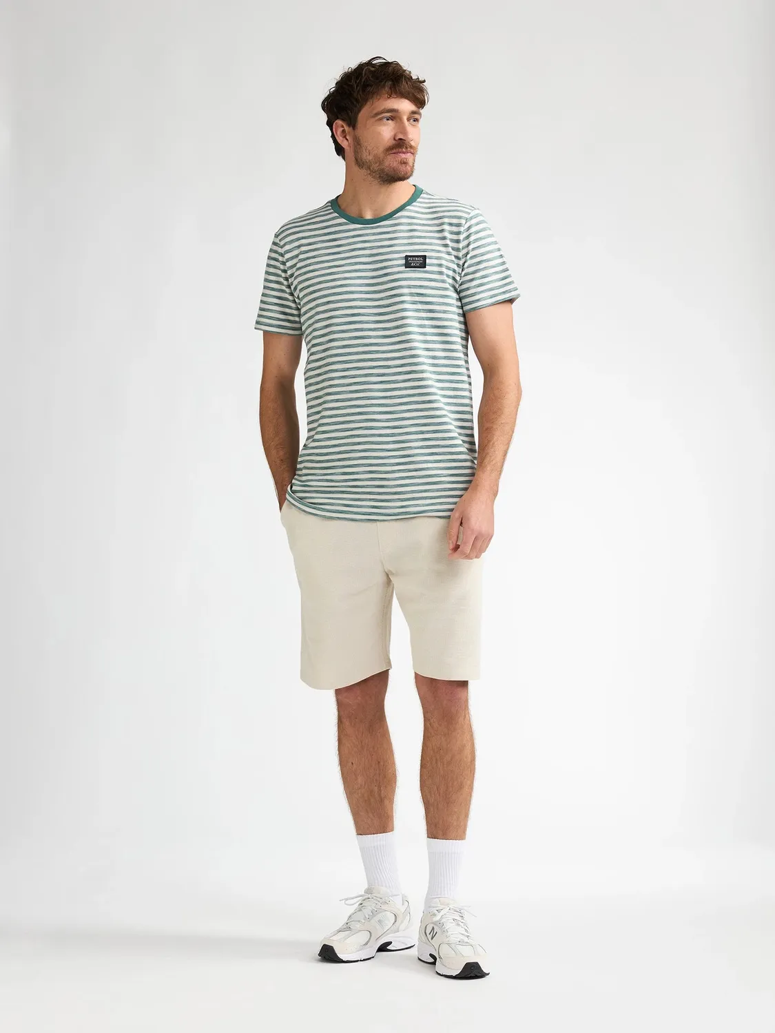 Petrol Industries Ceniza T-shirt stribet stretch regular