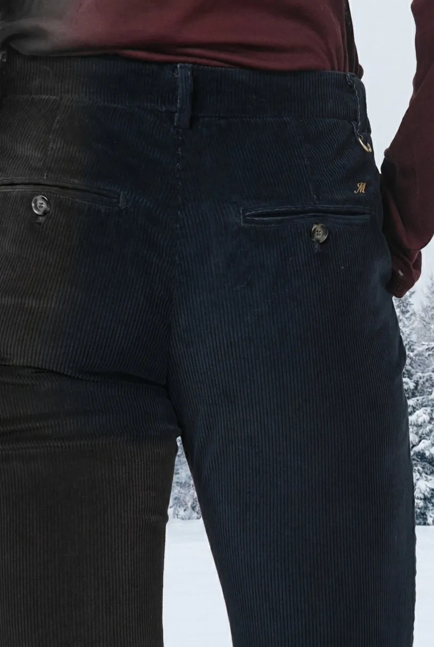 Mason's New York Slim fløjl bukser navy slim cord