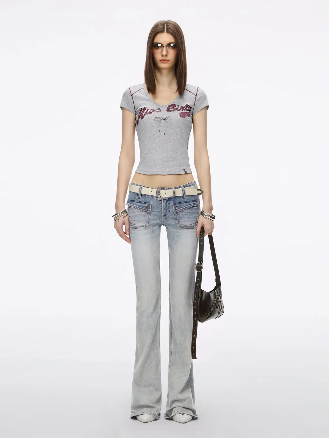 Miss Sixty flare jeans retro lyseblå lavtalje