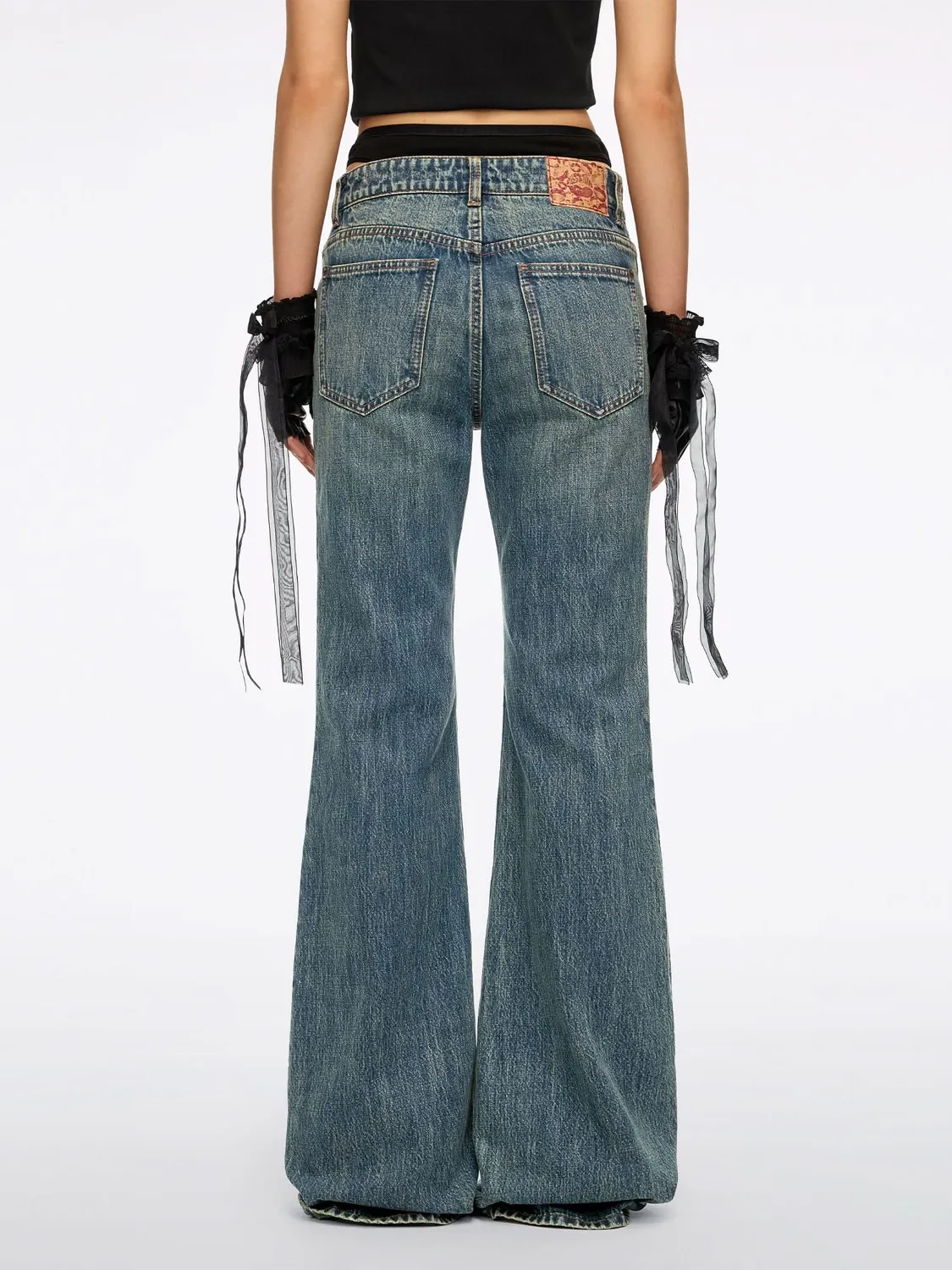 Miss Sixty Flare jeans middle blue lav talje