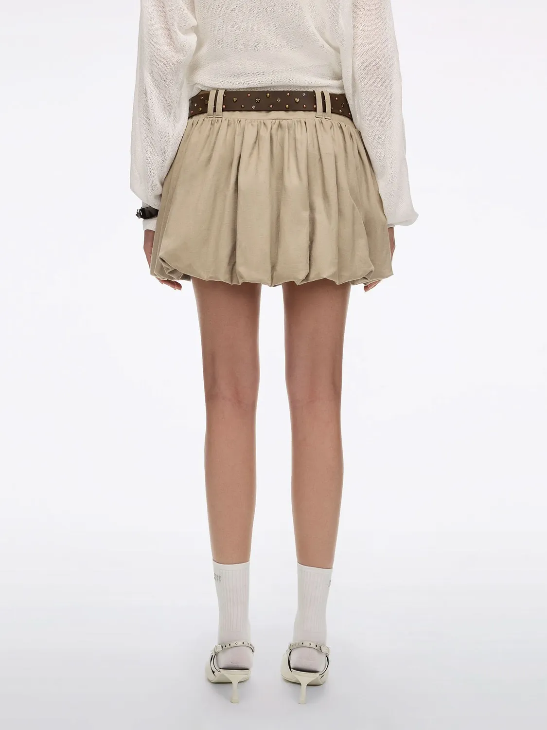 Miss Sixty Belted Tulip mininederdel khaki med bælte