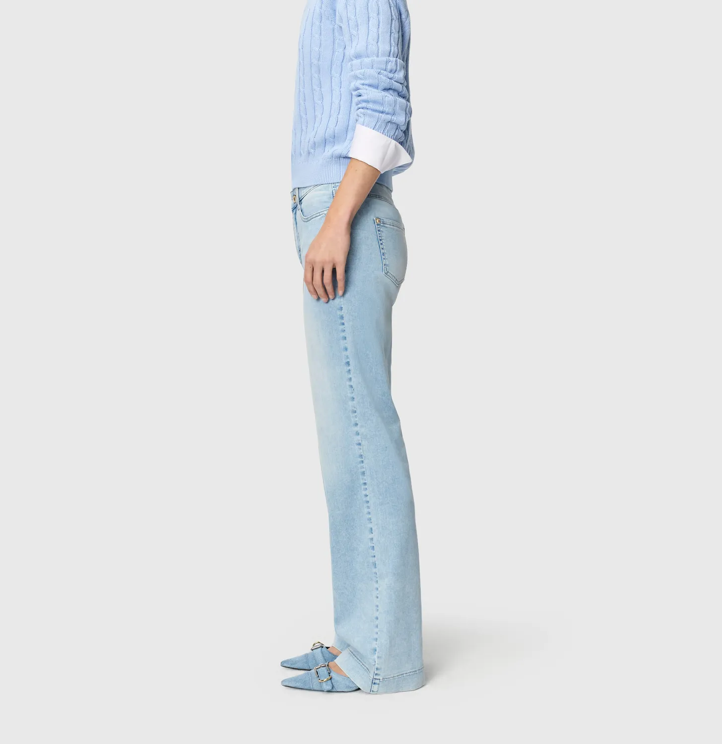MAC Dream Wide jeans lyseblå wide leg shaping