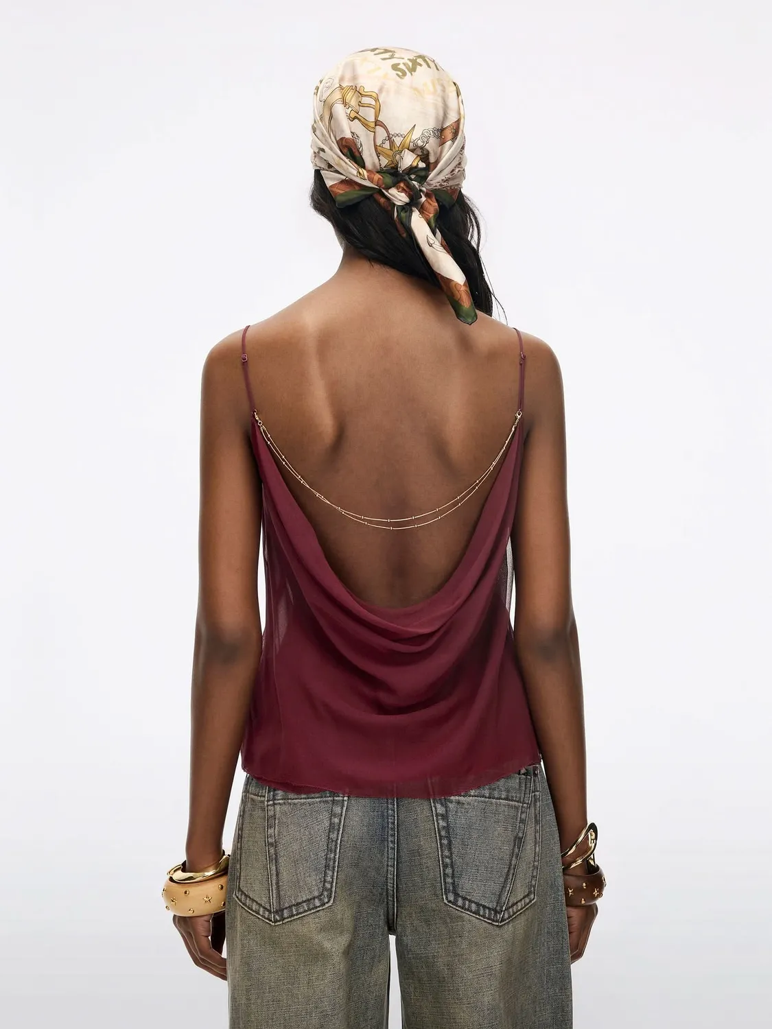Miss Sixty Camisole Top silketop brun V-hals