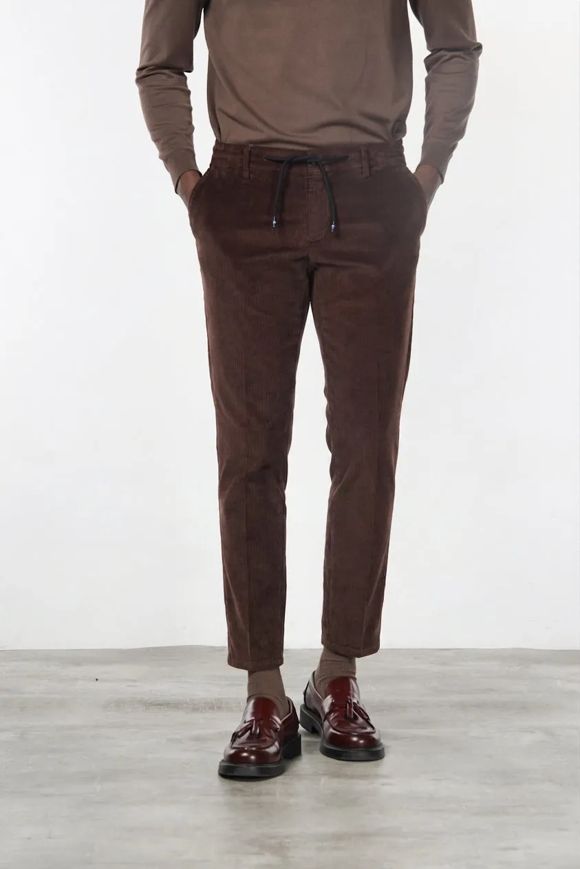 Mason's Milano Jogger chinobukser vinrød fløjl slim