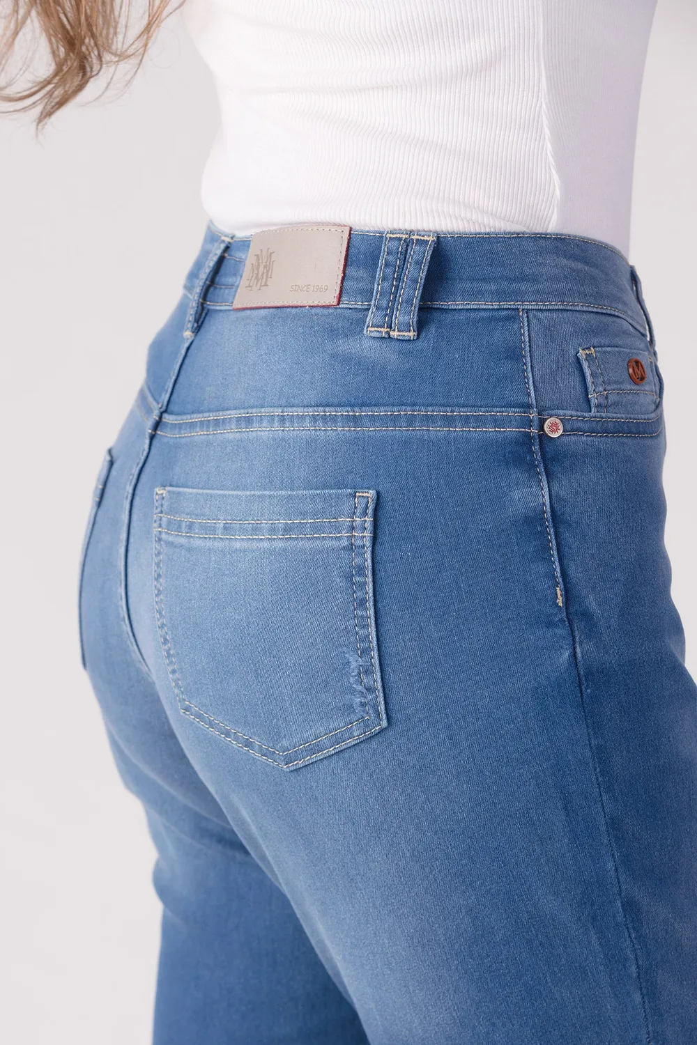 Merrytime 15651-432-21 Super Slim ankel jeans lys denim