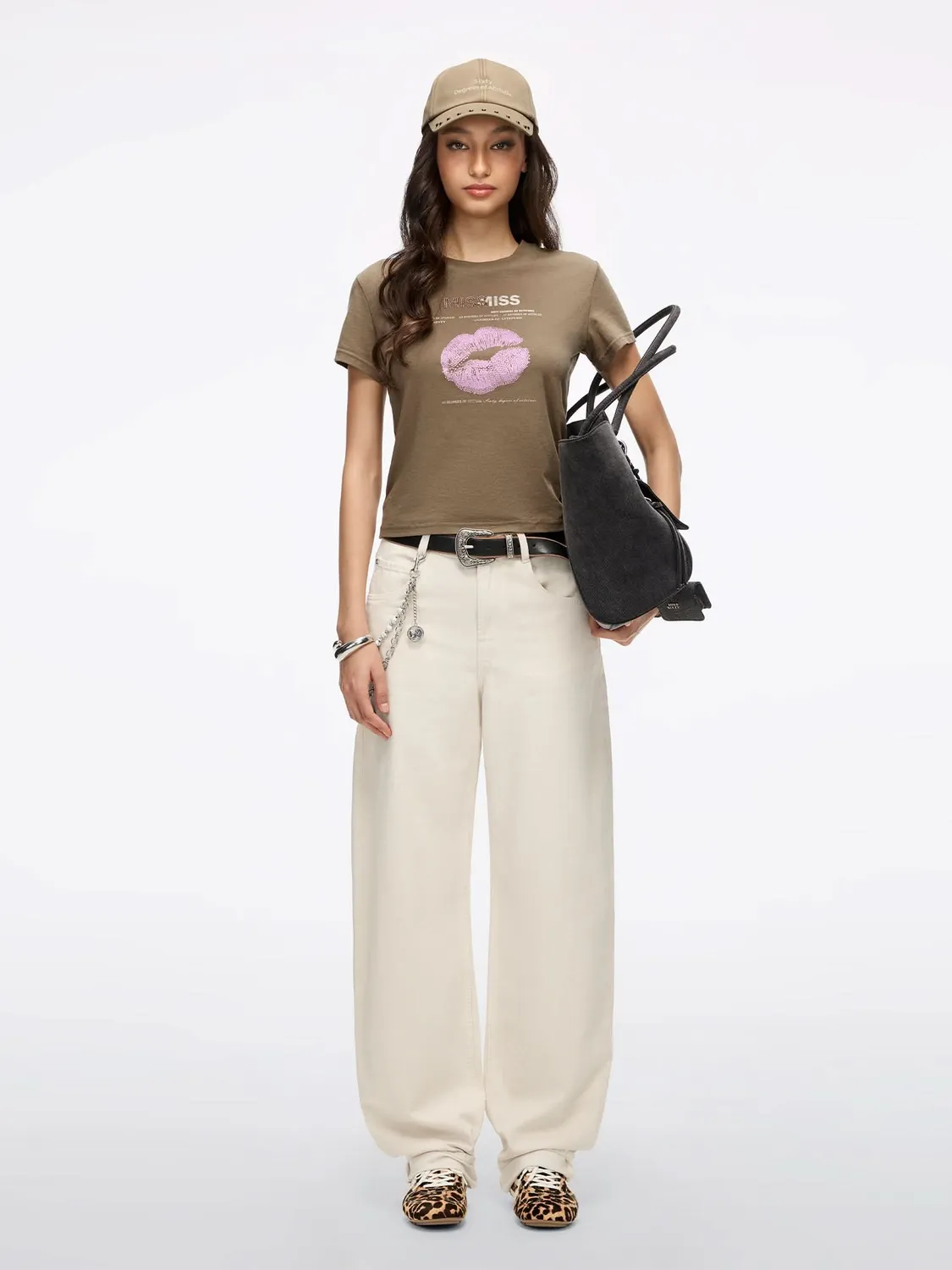 Miss Sixty Elizabeth barrel jeans beige bomuld